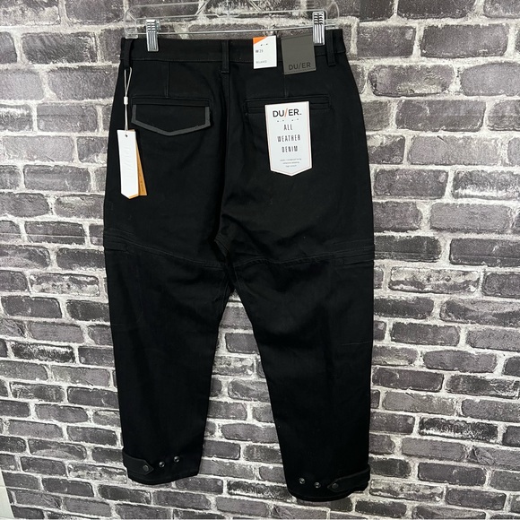 NWT Duer All-Weather Denim High Rise Barrel Pant - Black - Picture 8 of 16